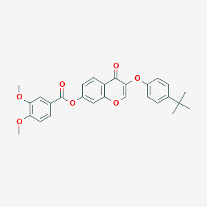 molecular formula C28H26O7 B285190 3-(4-tert-butylphenoxy)-4-oxo-4H-chromen-7-yl 3,4-dimethoxybenzoate 