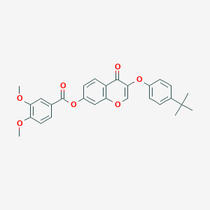 3-(4-tert-butylphenoxy)-4-oxo-4H-chromen-7-yl 3,4-dimethoxybenzoate