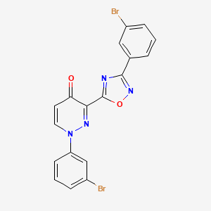 molecular formula C18H10Br2N4O2 B2851913 1-(3-Bromophenyl)-3-[3-(3-bromophenyl)-1,2,4-oxadiazol-5-yl]pyridazin-4-one CAS No. 1251623-70-7
