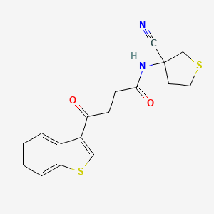 molecular formula C17H16N2O2S2 B2851922 4-(1-benzothiophen-3-yl)-N-(3-cyanothiolan-3-yl)-4-oxobutanamide CAS No. 1424046-30-9