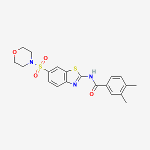 molecular formula C20H21N3O4S2 B2851927 3,4-dimethyl-N-(6-(morpholinosulfonyl)benzo[d]thiazol-2-yl)benzamide CAS No. 865592-49-0