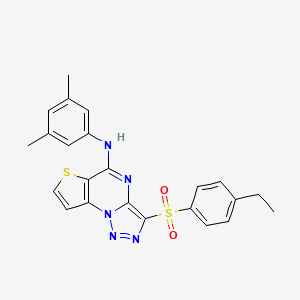 molecular formula C23H21N5O2S2 B2851932 N-(3,5-dimethylphenyl)-3-[(4-ethylphenyl)sulfonyl]thieno[2,3-e][1,2,3]triazolo[1,5-a]pyrimidin-5-amine CAS No. 892743-67-8