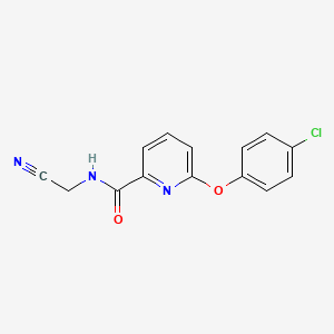 molecular formula C14H10ClN3O2 B2851934 6-(4-Chlorophenoxy)-N-(cyanomethyl)pyridine-2-carboxamide CAS No. 1465360-24-0