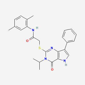 molecular formula C25H26N4O2S B2851935 N-(2,5-dimethylphenyl)-2-((3-isopropyl-4-oxo-7-phenyl-4,5-dihydro-3H-pyrrolo[3,2-d]pyrimidin-2-yl)thio)acetamide CAS No. 2034480-27-6