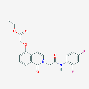 molecular formula C21H18F2N2O5 B2851939 2-[2-[2-(2,4-二氟苯胺基)-2-氧代乙基]-1-氧代异喹啉-5-基]氧基乙酸乙酯 CAS No. 868223-99-8