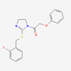 1-(2-((2-fluorobenzyl)thio)-4,5-dihydro-1H-imidazol-1-yl)-2-phenoxyethanone