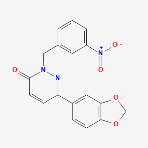 molecular formula C18H13N3O5 B2851943 6-(1,3-Benzodioxol-5-yl)-2-[(3-nitrophenyl)methyl]pyridazin-3-one CAS No. 899946-78-2
