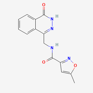 molecular formula C14H12N4O3 B2851948 5-methyl-N-((4-oxo-3,4-dihydrophthalazin-1-yl)methyl)isoxazole-3-carboxamide CAS No. 391197-28-7