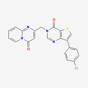 molecular formula C21H13ClN4O2S B2851962 2-{[7-(4-chlorophenyl)-4-oxothieno[3,2-d]pyrimidin-3(4H)-yl]methyl}-4H-pyrido[1,2-a]pyrimidin-4-one CAS No. 1105223-74-2