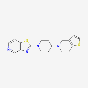 molecular formula C18H20N4S2 B2851968 2-[4-(6,7-Dihydro-4H-thieno[3,2-c]pyridin-5-yl)piperidin-1-yl]-[1,3]thiazolo[4,5-c]pyridine CAS No. 2379985-85-8