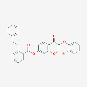 molecular formula C30H21BrO5 B285197 3-(2-bromophenoxy)-4-oxo-4H-chromen-7-yl 2-phenethylbenzoate 