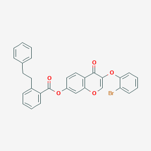 3-(2-bromophenoxy)-4-oxo-4H-chromen-7-yl 2-phenethylbenzoate