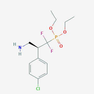 molecular formula C13H19ClF2NO3P B2851975 Diethyl (3-amino-2-(4-chlorophenyl)-1,1-difluoropropyl)phosphonate CAS No. 138777-23-8