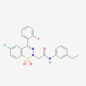 2-(6-chloro-4-(2-fluorophenyl)-1,1-dioxido-2H-benzo[e][1,2,3]thiadiazin-2-yl)-N-(3-ethylphenyl)acetamide