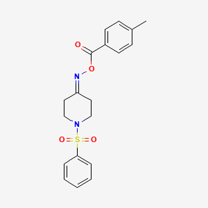 molecular formula C19H20N2O4S B2851983 4-{[(4-Methylbenzoyl)oxy]imino}-1-(phenylsulfonyl)piperidine CAS No. 477847-26-0