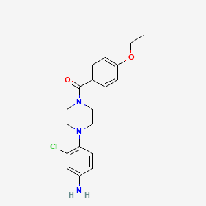 molecular formula C20H24ClN3O2 B2851985 {3-Chloro-4-[4-(4-propoxybenzoyl)piperazin-1-yl]phenyl}amine CAS No. 640759-20-2