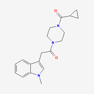 molecular formula C19H23N3O2 B2852008 1-(4-(cyclopropanecarbonyl)piperazin-1-yl)-2-(1-methyl-1H-indol-3-yl)ethanone CAS No. 1171648-85-3