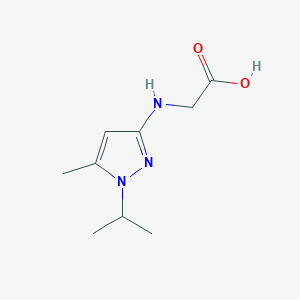 molecular formula C9H15N3O2 B2852010 2-[(5-Methyl-1-propan-2-ylpyrazol-3-yl)amino]acetic acid CAS No. 2247207-45-8