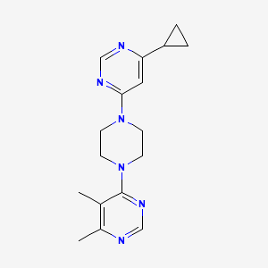 molecular formula C17H22N6 B2852017 4-[4-(6-Cyclopropylpyrimidin-4-yl)piperazin-1-yl]-5,6-dimethylpyrimidine CAS No. 2380096-83-1