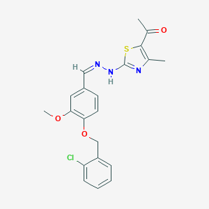 4-[(2-Chlorobenzyl)oxy]-3-methoxybenzaldehyde (5-acetyl-4-methyl-1,3-thiazol-2-yl)hydrazone