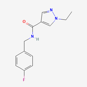 molecular formula C13H14FN3O B2852020 1-ethyl-N-[(4-fluorophenyl)methyl]pyrazole-4-carboxamide CAS No. 515831-20-6