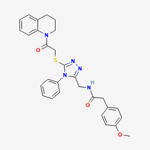 N-((5-((2-(3,4-dihydroquinolin-1(2H)-yl)-2-oxoethyl)thio)-4-phenyl-4H-1,2,4-triazol-3-yl)methyl)-2-(4-methoxyphenyl)acetamide