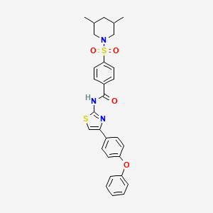 4-((3,5-dimethylpiperidin-1-yl)sulfonyl)-N-(4-(4-phenoxyphenyl)thiazol-2-yl)benzamide