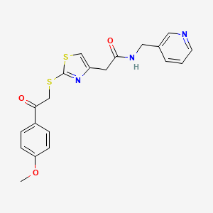 2-(2-((2-(4-methoxyphenyl)-2-oxoethyl)thio)thiazol-4-yl)-N-(pyridin-3-ylmethyl)acetamide