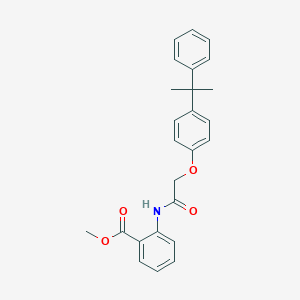 molecular formula C25H25NO4 B285204 Methyl 2-({[4-(2-phenylpropan-2-yl)phenoxy]acetyl}amino)benzoate 