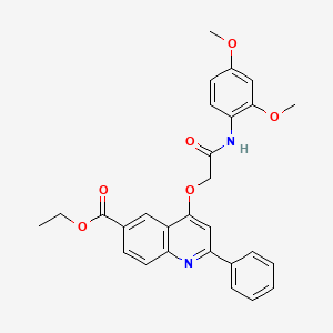 molecular formula C28H26N2O6 B2852041 Ethyl 4-{2-[(2,4-dimethoxyphenyl)amino]-2-oxoethoxy}-2-phenylquinoline-6-carboxylate CAS No. 1114871-10-1