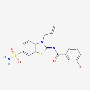 (Z)-N-(3-allyl-6-sulfamoylbenzo[d]thiazol-2(3H)-ylidene)-3-fluorobenzamide