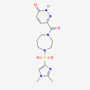 6-(4-((1,2-dimethyl-1H-imidazol-4-yl)sulfonyl)-1,4-diazepane-1-carbonyl)pyridazin-3(2H)-one
