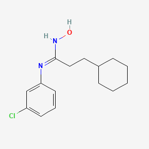 molecular formula C15H21ClN2O B2852062 N'-(3-chlorophenyl)-3-cyclohexyl-N-hydroxypropanimidamide CAS No. 1839154-75-4