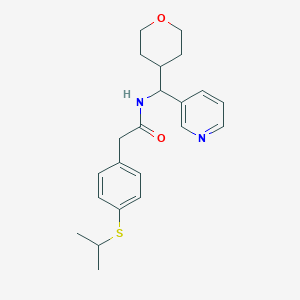 2-(4-(isopropylthio)phenyl)-N-(pyridin-3-yl(tetrahydro-2H-pyran-4-yl)methyl)acetamide