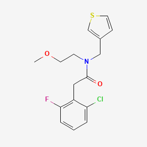 2-(2-chloro-6-fluorophenyl)-N-(2-methoxyethyl)-N-(thiophen-3-ylmethyl)acetamide