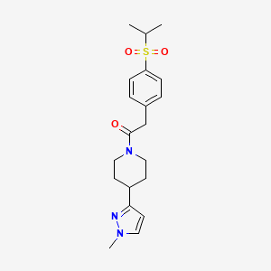 2-(4-(isopropylsulfonyl)phenyl)-1-(4-(1-methyl-1H-pyrazol-3-yl)piperidin-1-yl)ethanone