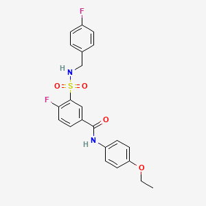 molecular formula C22H20F2N2O4S B2852069 N-(4-ethoxyphenyl)-4-fluoro-3-[(4-fluorophenyl)methylsulfamoyl]benzamide CAS No. 451504-22-6