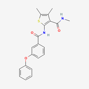 molecular formula C21H20N2O3S B2852073 N,4,5-trimethyl-2-(3-phenoxybenzamido)thiophene-3-carboxamide CAS No. 896298-33-2