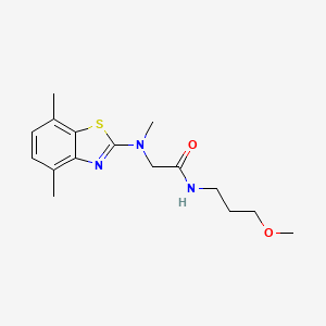 molecular formula C16H23N3O2S B2852077 2-((4,7-dimethylbenzo[d]thiazol-2-yl)(methyl)amino)-N-(3-methoxypropyl)acetamide CAS No. 1396862-22-8