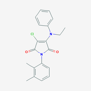 molecular formula C20H19ClN2O2 B285209 3-chloro-1-(2,3-dimethylphenyl)-4-(ethylanilino)-1H-pyrrole-2,5-dione 