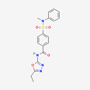 molecular formula C18H18N4O4S B2852092 N-(5-ethyl-1,3,4-oxadiazol-2-yl)-4-[methyl(phenyl)sulfamoyl]benzamide CAS No. 850935-59-0