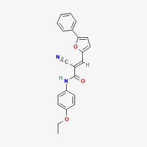 molecular formula C22H18N2O3 B2852099 (E)-2-cyano-N-(4-ethoxyphenyl)-3-(5-phenylfuran-2-yl)acrylamide CAS No. 402951-78-4