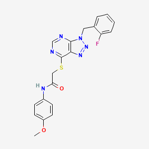 molecular formula C20H17FN6O2S B2852104 2-((3-(2-fluorobenzyl)-3H-[1,2,3]triazolo[4,5-d]pyrimidin-7-yl)thio)-N-(4-methoxyphenyl)acetamide CAS No. 863458-63-3