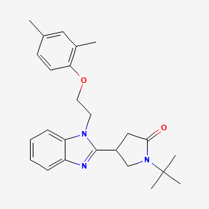 molecular formula C25H31N3O2 B2852108 1-Tert-butyl-4-[1-[2-(2,4-dimethylphenoxy)ethyl]benzimidazol-2-yl]pyrrolidin-2-one CAS No. 878694-14-5