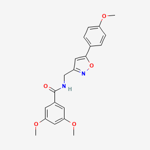 molecular formula C20H20N2O5 B2852119 3,5-dimethoxy-N-((5-(4-methoxyphenyl)isoxazol-3-yl)methyl)benzamide CAS No. 952969-25-4