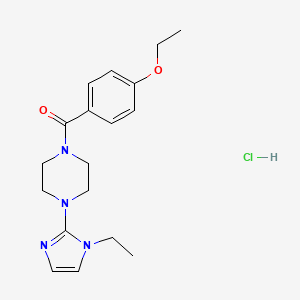 molecular formula C18H25ClN4O2 B2852127 (4-ethoxyphenyl)(4-(1-ethyl-1H-imidazol-2-yl)piperazin-1-yl)methanone hydrochloride CAS No. 1331188-30-7