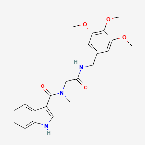 molecular formula C22H25N3O5 B2852132 N-methyl-N-(2-oxo-2-((3,4,5-trimethoxybenzyl)amino)ethyl)-1H-indole-3-carboxamide CAS No. 1251559-30-4