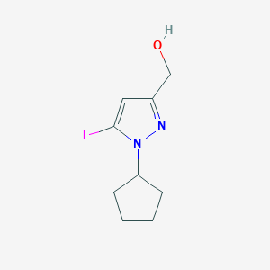 molecular formula C9H13IN2O B2852136 (1-Cyclopentyl-5-iodopyrazol-3-yl)methanol CAS No. 2226182-23-4