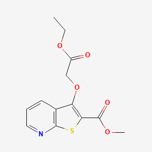 molecular formula C13H13NO5S B2852137 Methyl 3-(2-ethoxy-2-oxoethoxy)thieno[2,3-b]pyridine-2-carboxylate CAS No. 400083-28-5