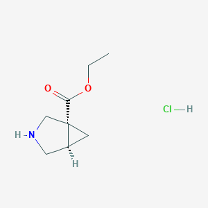 molecular formula C8H14ClNO2 B2852149 Cis-ethyl 3-azabicyclo[3.1.0]hexane-1-carboxylate hydrochloride CAS No. 2416218-09-0